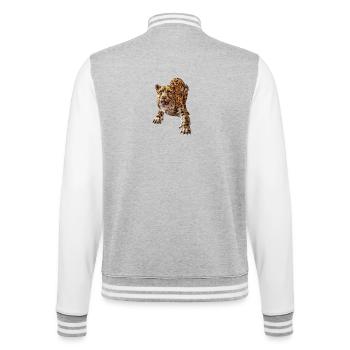 Leopard - College-Sweatjacke - Grau meliert/Weiß - Hinten - Marisol (170cm)