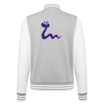 Schlange - College-Sweatjacke - Grau meliert/Weiß - Hinten - Marisol (170cm)
