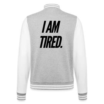 Ich bin müde - College-Sweatjacke - Grau meliert/Weiß - Hinten - Marisol (170cm)
