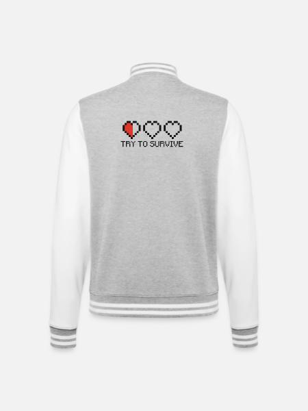 Try to survive 2c T-Shirts - College-Sweatjacke - Grau meliert/Weiß