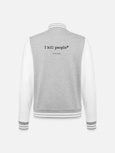 I kill people* - College-Sweatjacke - Grau meliert/Weiß