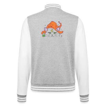 Halloweenkatze Hexenhut - College-Sweatjacke - Grau meliert/Weiß - Hinten - Marisol (170cm)