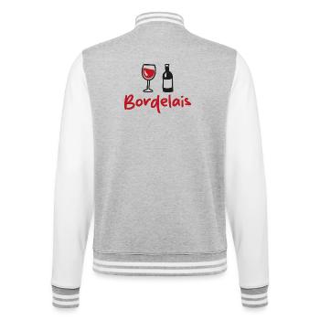 Bordeaux - Bordeaux - Weinflasche - College-Sweatjacke - Grau meliert/Weiß - Hinten - Marisol (170cm)