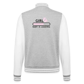 Girl baby is loading Babybauch schwanger Fuß - College-Sweatjacke - Grau meliert/Weiß - Hinten - Marisol (170cm)