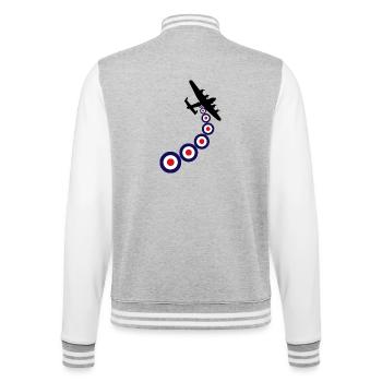 Lancaster Mod - College-Sweatjacke - Grau meliert/Weiß - Hinten - Marisol (170cm)