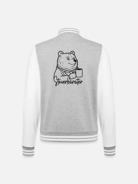 Steuerberater Bär Kaffeetasse Kaffee Steuerbärater - College-Sweatjacke - Grau meliert/Weiß