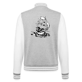 Driften - College-Sweatjacke - Grau meliert/Weiß - Hinten - Marisol (170cm)