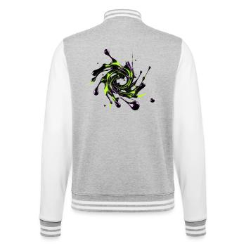 Giftiger Neon-Flüssigchromwirbel - College-Sweatjacke - Grau meliert/Weiß - Hinten - Marisol (170cm)