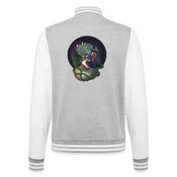 Helle Nymphe Sukkulentenpflanze - College-Sweatjacke - Grau meliert/Weiß - Hinten - Marisol (170cm)