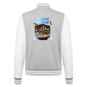 Sweet_Relax_-4500_x_5400_px- - College-Sweatjacke - Grau meliert/Weiß - Hinten - Marisol (170cm)