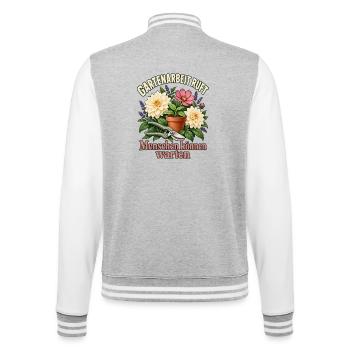 Pflanzenliebhaberin Geschenkidee Gärtnerin - College-Sweatjacke - Grau meliert/Weiß - Hinten - Marisol (170cm)