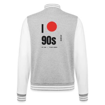I Love The 90s Red Sun Be Kind Spul zurück - College-Sweatjacke - Grau meliert/Weiß - Hinten - Marisol (170cm)