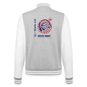 Mixtape Market Kassette mit einem Bleistift zurückspulen - College-Sweatjacke - Grau meliert/Weiß - Hinten - Marisol (170cm)
