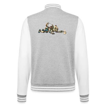 Reservekriecher – Ohne Kaffee kein Antrieb - College-Sweatjacke - Grau meliert/Weiß - Hinten - Marisol (170cm)