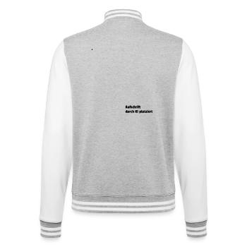 durch KI platziert - College-Sweatjacke - Grau meliert/Weiß - Hinten - Marisol (170cm)