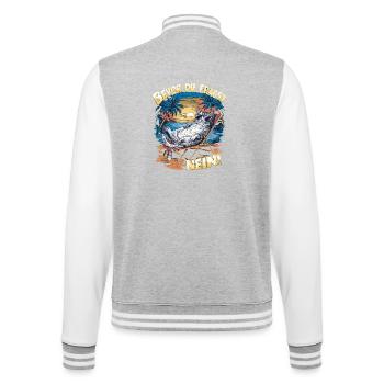 Bevor Du Fragst Nein - College-Sweatjacke - Grau meliert/Weiß - Hinten - Marisol (170cm)