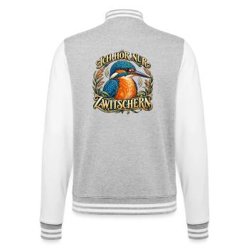 Ich hör nur Zwitschern - College-Sweatjacke - Grau meliert/Weiß - Hinten - Marisol (170cm)