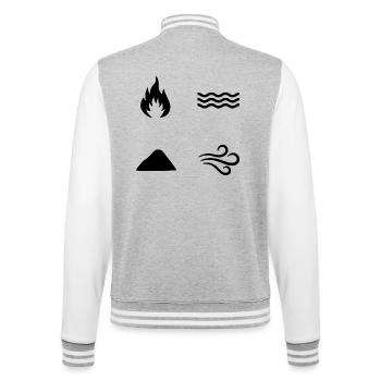 Elemente Elements - College-Sweatjacke - Grau meliert/Weiß - Hinten - Marisol (170cm)