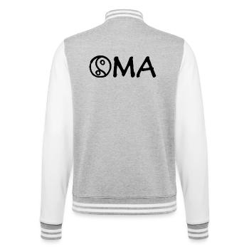 Oma mit Yin und Yang – Schwarz - College-Sweatjacke - Grau meliert/Weiß - Hinten - Marisol (170cm)