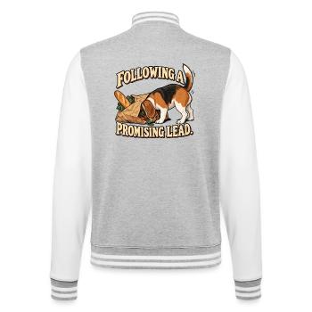 Beagle Vielversprechender Lead - College-Sweatjacke - Grau meliert/Weiß - Hinten - Marisol (170cm)