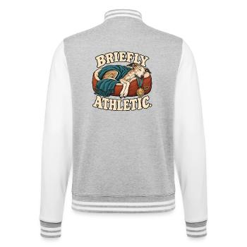 Kurzzeitiger athletischer Whippet - College-Sweatjacke - Grau meliert/Weiß - Hinten - Marisol (170cm)