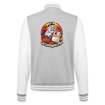 Halloween-Geist Cat Contingency Plan ABA - College-Sweatjacke - Grau meliert/Weiß - Hinten - Marisol (170cm)