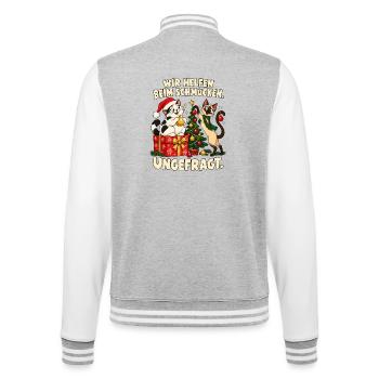 Katzenmama Geschenkidee Tannenbaum Weihnachten - College-Sweatjacke - Grau meliert/Weiß - Hinten - Marisol (170cm)
