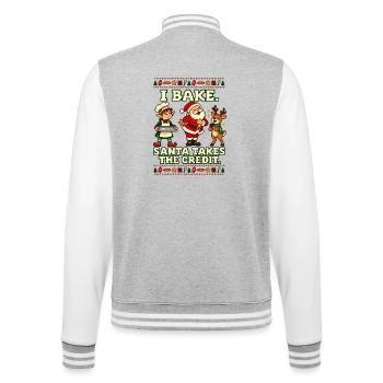 Weihnachtsbäckerei Plätzchen Backen - College-Sweatjacke - Grau meliert/Weiß - Hinten - Marisol (170cm)