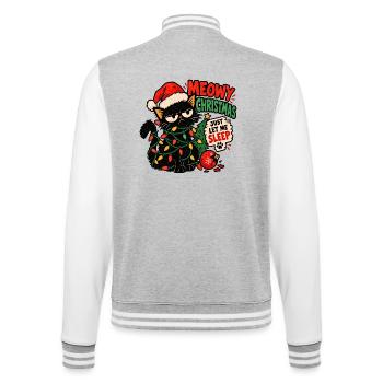 Eine Katze, die Weihnachten hasst - College-Sweatjacke - Grau meliert/Weiß - Hinten - Marisol (170cm)