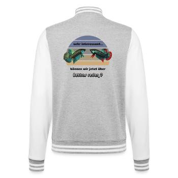 Können wir jetzt über Bettas reden?  - College-Sweatjacke - Grau meliert/Weiß - Hinten - Marisol (170cm)