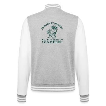 Pension Waschbär in Ruhe Campen - College-Sweatjacke - Grau meliert/Weiß - Hinten - Marisol (170cm)