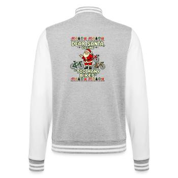 Weihnachten Rennrad Fahrrad Humor - College-Sweatjacke - Grau meliert/Weiß - Hinten - Marisol (170cm)