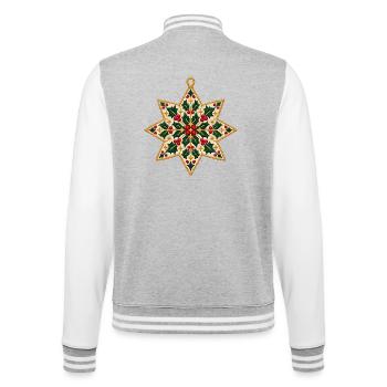 Weihnachtsstern Stickerei Ornament - College-Sweatjacke - Grau meliert/Weiß - Hinten - Marisol (170cm)
