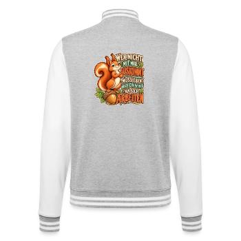 Eichhörnchen – An sich arbeiten - College-Sweatjacke - Grau meliert/Weiß - Hinten - Marisol (170cm)