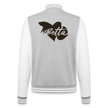 Betta Kampffisch  - College-Sweatjacke - Grau meliert/Weiß - Hinten - Marisol (170cm)