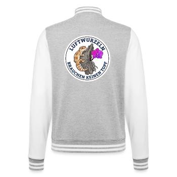 Luftwurzeln Brauchen Keinen Topf Orchidee - College-Sweatjacke - Grau meliert/Weiß - Hinten - Marisol (170cm)