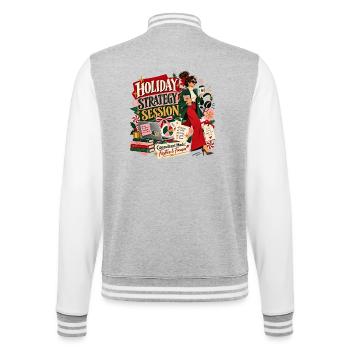 Urlaubsstrategie - College-Sweatjacke - Grau meliert/Weiß - Hinten - Marisol (170cm)
