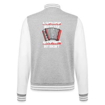  Ein Gentleman Weiß Akkordeon Zu Spielen Aber Tut - College-Sweatjacke - Grau meliert/Weiß - Hinten - Marisol (170cm)