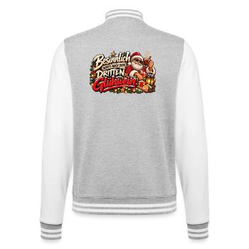 Besinnlich nach dem 3. Glühwein – Santa - College-Sweatjacke - Grau meliert/Weiß - Hinten - Marisol (170cm)