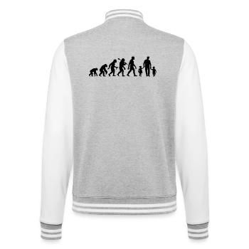 Vater Sohn Tochter Evolution Für Besten Vater - College-Sweatjacke - Grau meliert/Weiß - Hinten - Marisol (170cm)