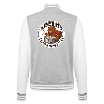 Rimshots Snare Drummer Schlagzeug - College-Sweatjacke - Grau meliert/Weiß - Hinten - Marisol (170cm)