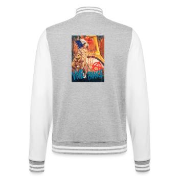 Vive la France - College-Sweatjacke - Grau meliert/Weiß - Hinten - Marisol (170cm)