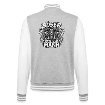 Böser alter Mann – Motorrad mit Flügeln - College-Sweatjacke - Grau meliert/Weiß - Hinten - Marisol (170cm)