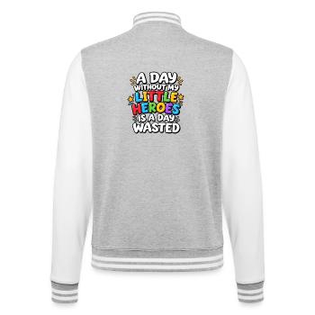 Kindergartenlehrer-Leben Niedliche Schullehrerin - College-Sweatjacke - Grau meliert/Weiß - Hinten - Marisol (170cm)