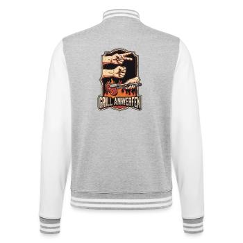 Schere Stein Grillen - College-Sweatjacke - Grau meliert/Weiß - Hinten - Marisol (170cm)