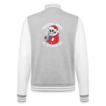 Gefriermodus Den Ganzen Tag, Jeden Tag Winterspaß - College-Sweatjacke - Grau meliert/Weiß - Hinten - Marisol (170cm)