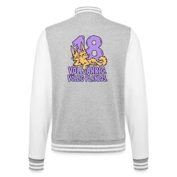 18 Geburtstag Mädchen Geschenk Katze Volljährig - College-Sweatjacke - Grau meliert/Weiß - Hinten - Marisol (170cm)