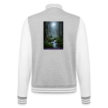 Mondnacht verzauberter Wald - College-Sweatjacke - Grau meliert/Weiß - Hinten - Marisol (170cm)