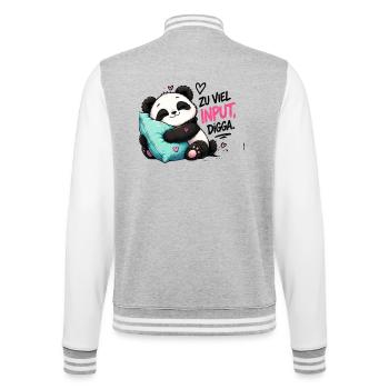 Zu viel Input Digga Panda - College-Sweatjacke - Grau meliert/Weiß - Hinten - Marisol (170cm)