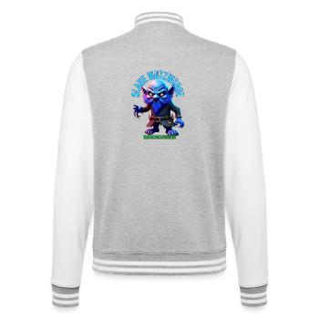 Blaue Wutzwerge - College-Sweatjacke - Grau meliert/Weiß - Hinten - Marisol (170cm)